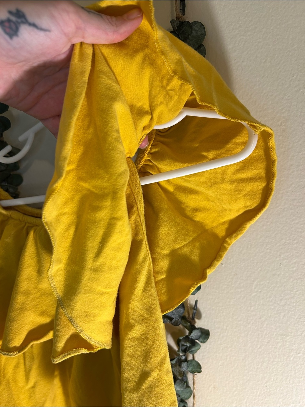 Kids' Off-Shoulder Ruffle Top - Yellow - Picture 3 of 3